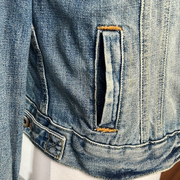 Vintage Y2K RL Polo Jeans Co. Lydia Shrunken Style Distressed Denim Jean Jacket - Picture 7 of 11